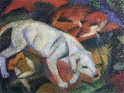 Franz Marc Drei Tiere oil